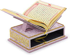 ihvan online, The Holy Arabic Quran Gift Set, Book Stand Holder, Desktop Quran Holder, Rehal, Velvet Covered Chest Rihal, Decorative Islamic Gifts for Muslims, Pink