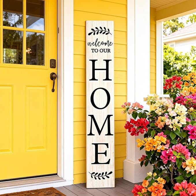 Welcome Sign for Front Porch, Farmhouse Vertical Outdoor Porch Decorations for - Image 6
