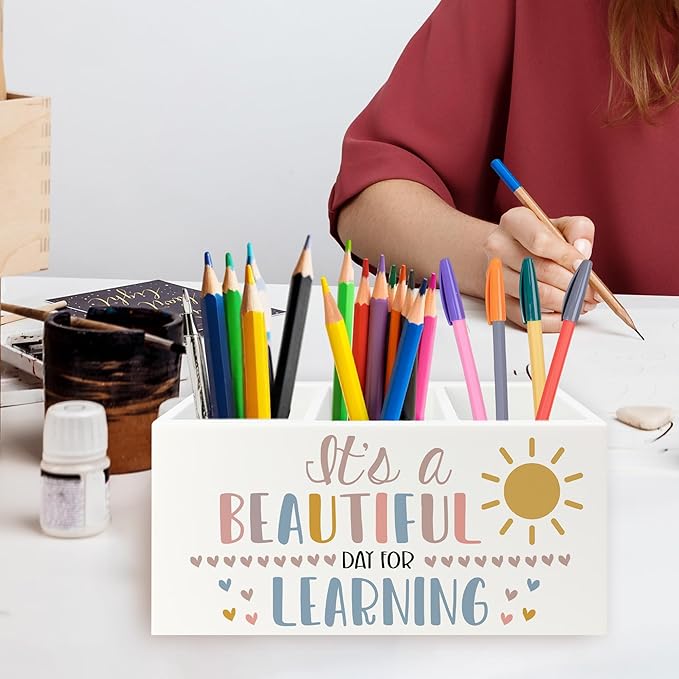 QZQE Boho Classroom Pen Pencil Holder Organizer - Image 2
