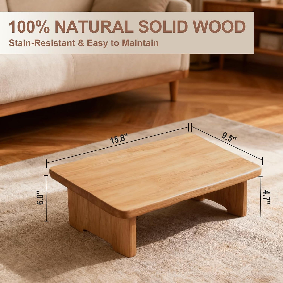 Solid Wood Under Desk Footrest Foot Rest for Under DEST at Work Ergonomic Foo...