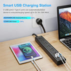 10FT Long Surge Protector Power Strip-with 5 Widely Outlets and 3 USB Ports - Image 3