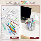 2 Pack Pen Pencil Holder for Kids, Rotating Pen Holder for Desk Organizer - Image 4