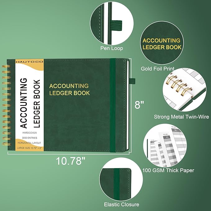HAUTOCO Hardcover Accounting Ledger Book - Image 3