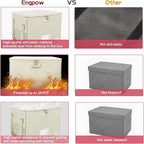 ENGPOW File Box with Lock, Fireproof Document Box with Zipper Lid, Collapsible - Image 7