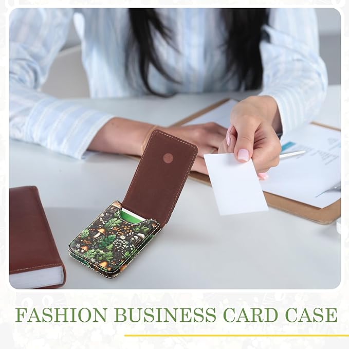 Outus 2 Pieces Business Card Holder, PU Leather Business Card Case Pocket Wallet - Image 4