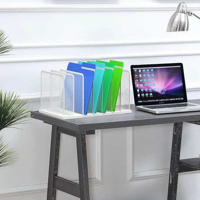 Kuntine.B Desk File Organizer Upright Mesh Desktop Organizer File Sorter Office - Image 4