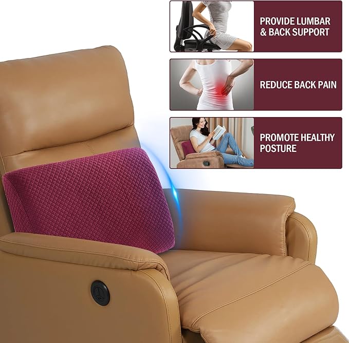 HOMBYS Lumbar Support Pillow for Recliner Chair, Memory Foam Back Support - Image 5