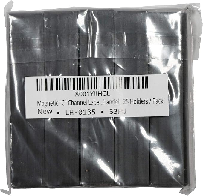 SmartSign Pack of 25 Magnetic 'C' Channel Label Holders | 0.5" x 3" - Image 8