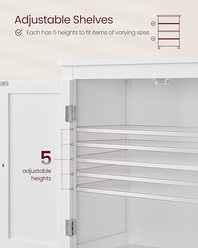 VASAGLE Floor Storage Cabinet, Freestanding Storage Unit - Image 6