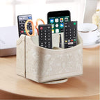 PUSU Leather 360°Rotatable Remote Control Holder, Nightstand TV Remote Caddy - Image 5