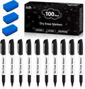 Lineon 100 Bulk Pack Black Whiteboard Markers by ShuttleArt