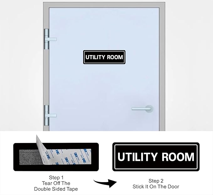 Utility Room Sign, Premium Durable Acrylic Material, Super Strong Adhesive - Image 3
