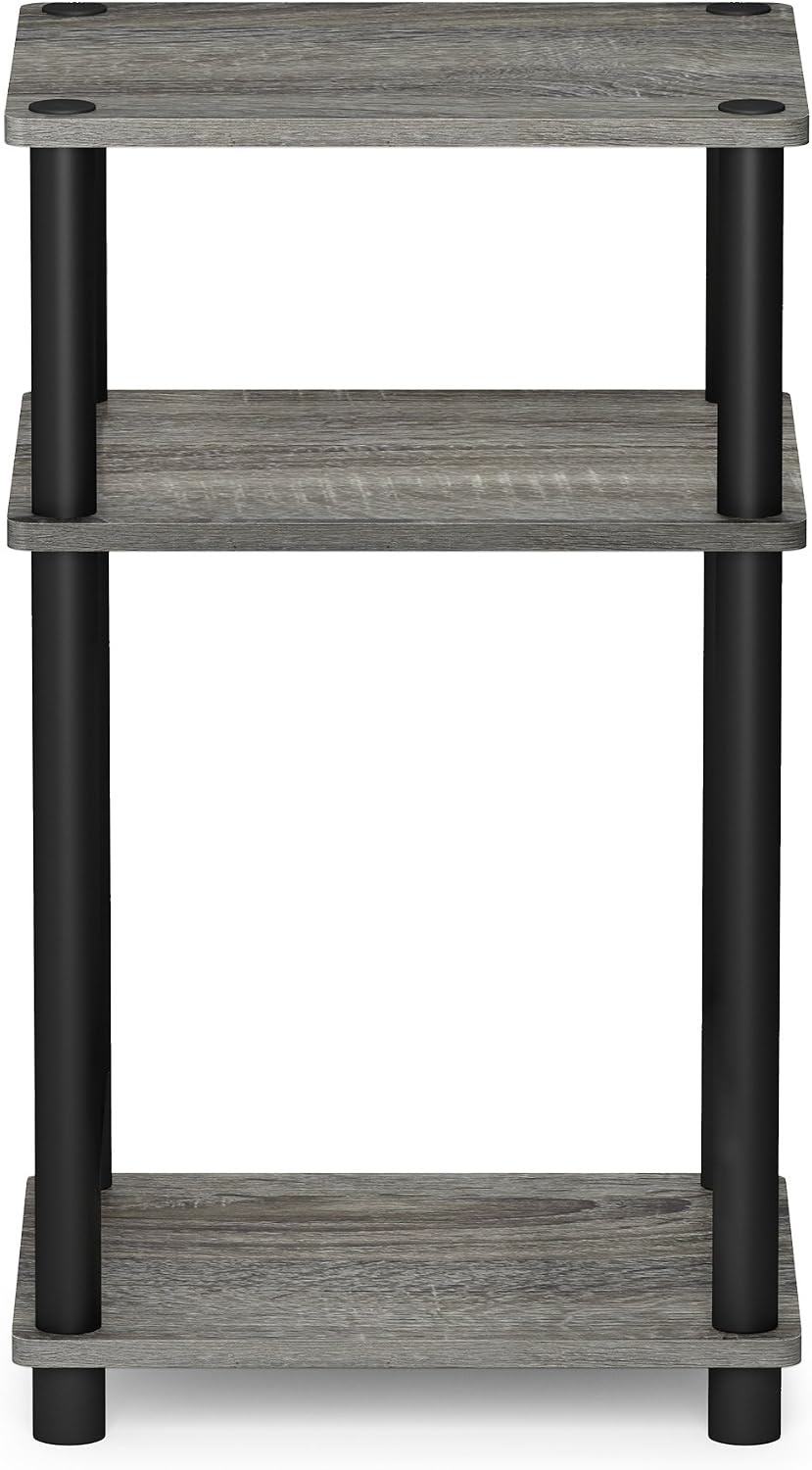 Furinno JUST Toolless 3-Tier Side Table, Open Shelf End Table, French Oak