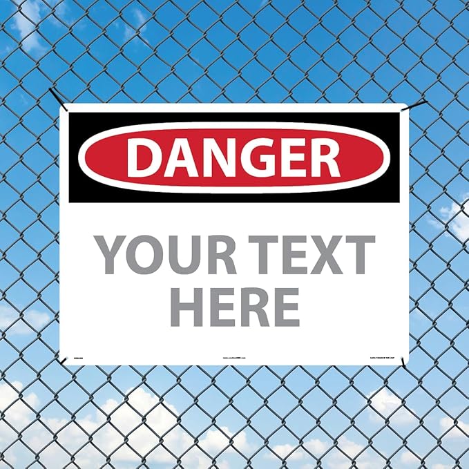 Custom OSHA Style Danger Sign 18" x 24" Aluminum Sign, Customizable "Your Text - Image 3