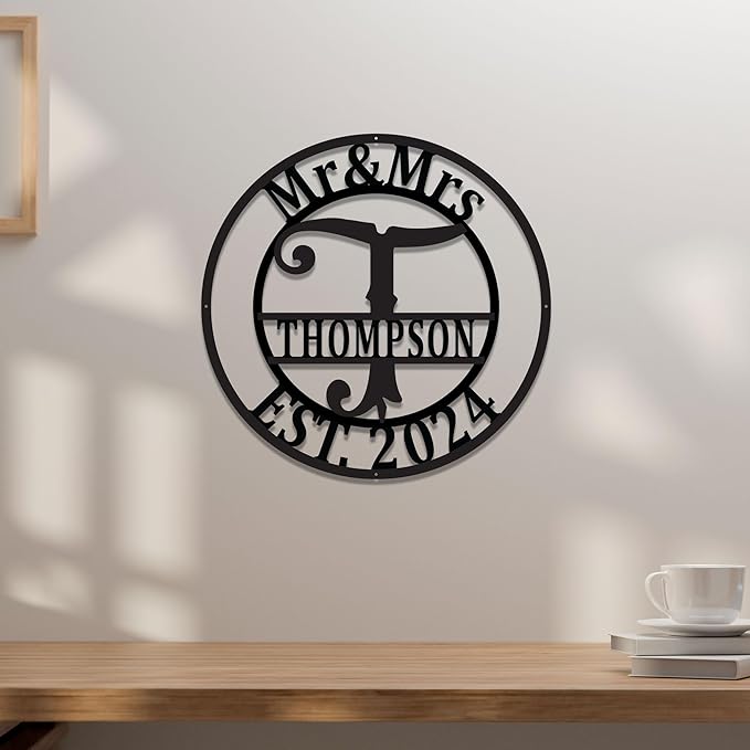 Custom Metal Signs | Personalized Monogram Name Sign | Outdoor Wall Art - Image 5