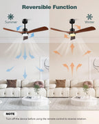 52 inch ceiling fans with lights and remote, package contents