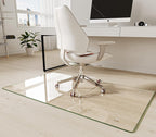 Koonmi Tempered Glass Chair Mat 50"x30" - Premium Office Chair Mat for Hardwood Floors & Low-Pile Carpet with 4 Non-Slip Pads - Thick Scratch-Resistant Surface