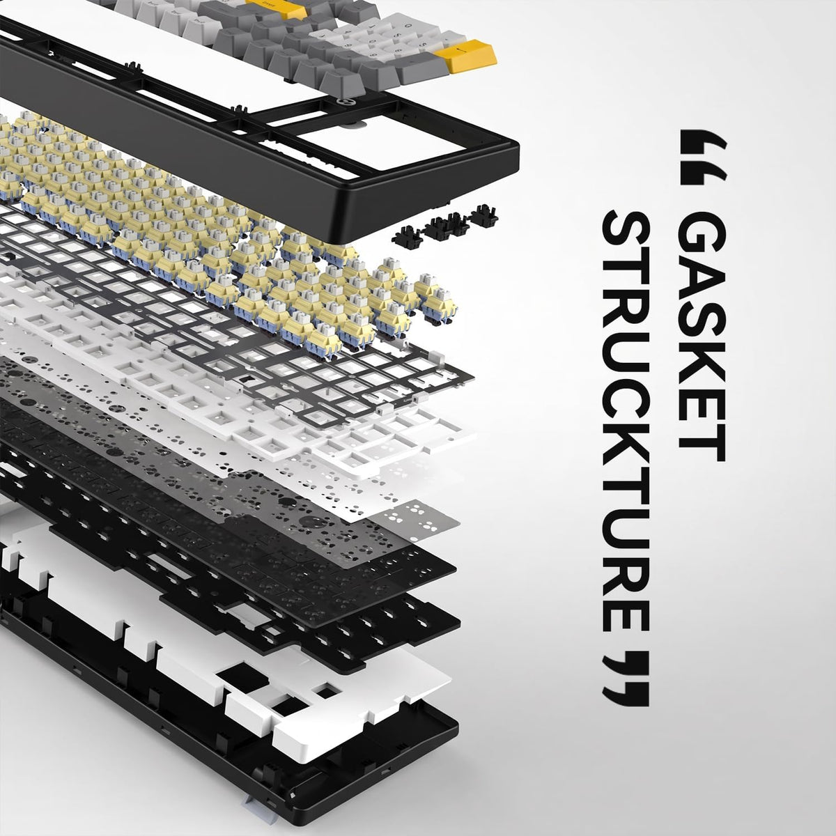 AJAZZ AK980 97% Wired Mechanical Keyboard, Gasket Hot-Swappable