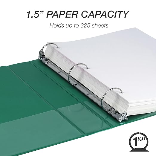 Samsill 1.5 Inch 3 Ring Binder, Made in USA, Economy Round Ring, 325 Sheet - Image 3