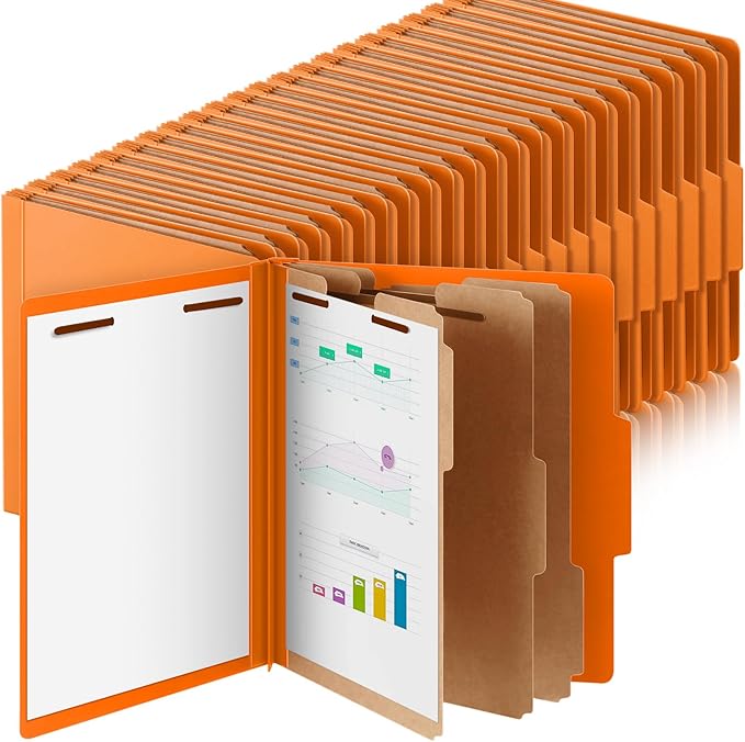 Skyygemm 48 Pcs Classification Folders Letter Size, 3 Divider Pressboard File by Skyygemm