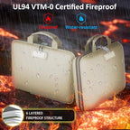 Fireproof File Organizer with Lock, Hard-Shell Case Fireproof Document Box with - Image 2