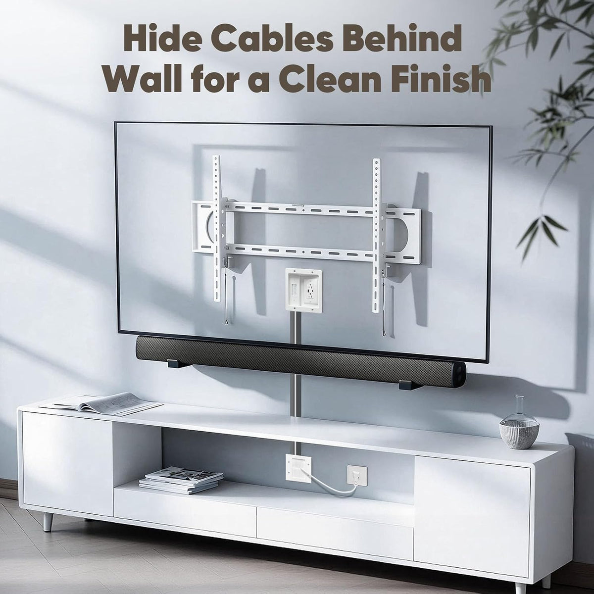 in Wall Cable Management Kit with Brush Wall Plate TV Cable Hider Wall Kit-UL...