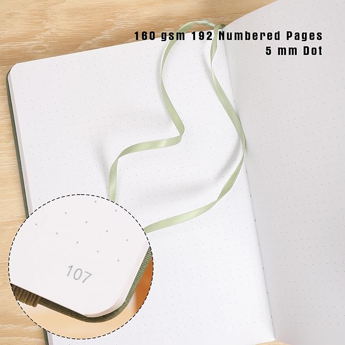 TIEFOSSI Dotted Notebook, 160gsm Thick Paper, Hardcover Dot Grid Journals - Image 3