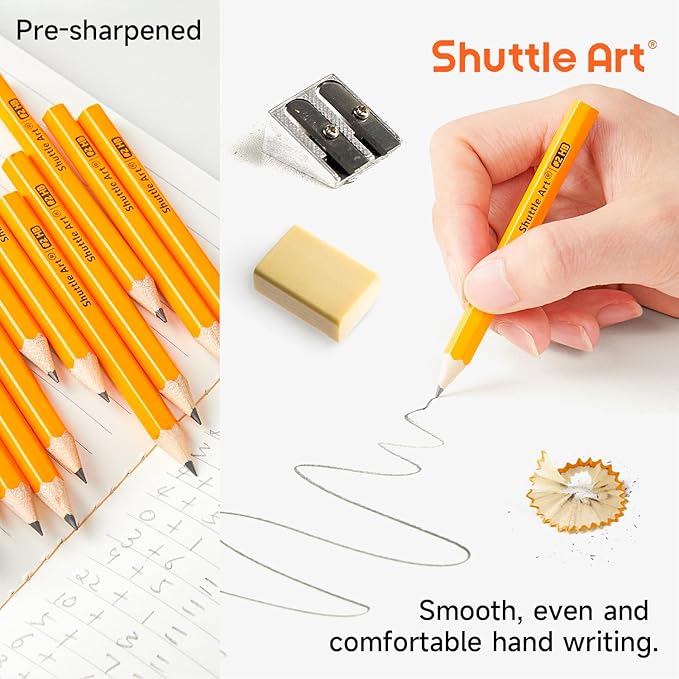 Shuttle Art 360 Pack #2 HB Golf Pencils, Wood-cased 3.5” Mini Pencils Bulk - Image 3