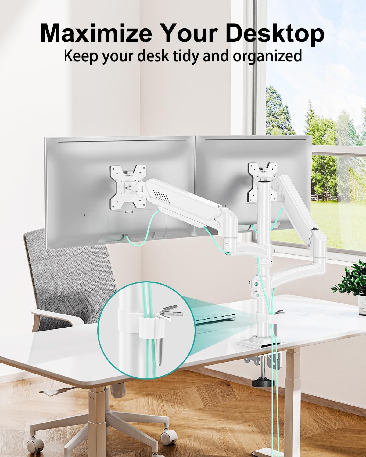 Dual Monitor Stand for 2 Screens up to 32 inch, Vertical Stacked Dual Monitor...