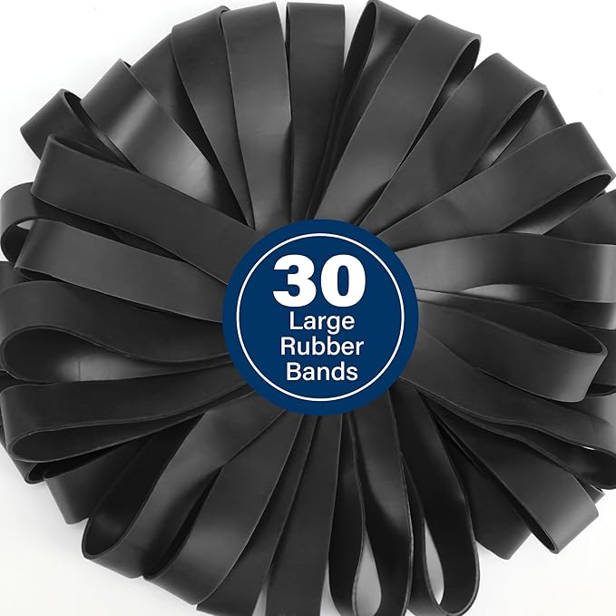 LotFancy Large Rubber Bands, Heavy Duty Black Long Rubber Bands - Image 5