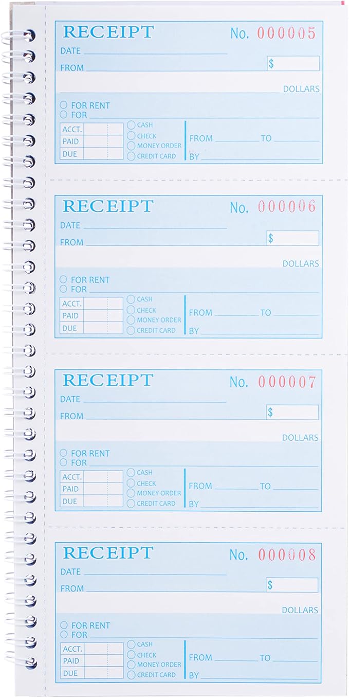 Receipt Book with Carbon Copies, Money and Rent Receipt Book, 2-Part Carbonless - Image 6