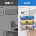 samstar 6 Pack Magnetic File Holder, Mesh Wall File Organizer File Pocket Mail - Image 7
