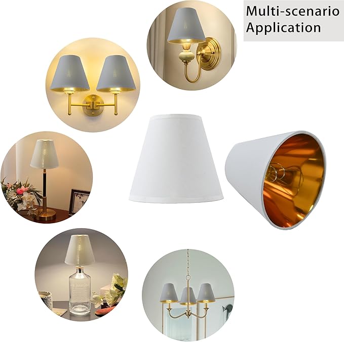 TAaMTYH small lamp shade chandelier shades set of 3，Fabric Lampshade - Image 5