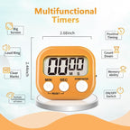 4 Pack Orange Digital Kitchen Timer Magnetic Digital Timer - Image 2