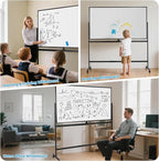 VOWNER Double-Sided Magnetic Whiteboard, Reversible Rolling White Board - Image 9