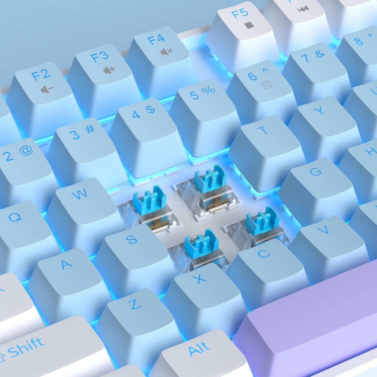MageGee 75% Mechanical Gaming Keyboard, Blue Switch, LED Blue Backlit, 87 Key...