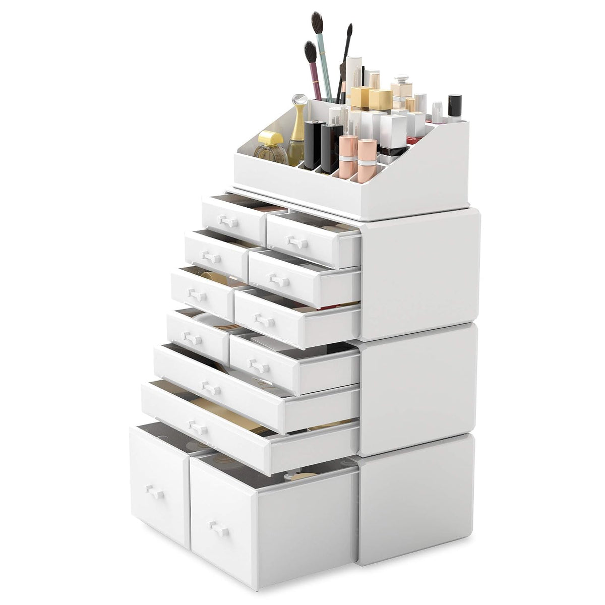 Readaeer Makeup Cosmetic Organizer Storage Drawers Display Boxes Case with 12...