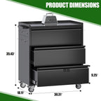 aobabo garage storage cabinet with 3 drawers and, close-up detail
