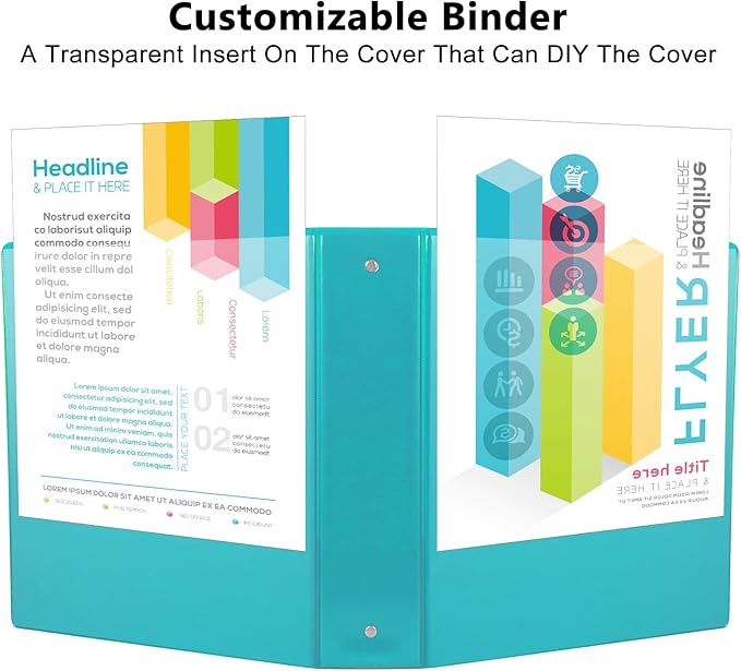 CIXILDTS 2-inch Round Ring Binder, Durable 2" 3 Ring Binder Fit Letter Size - Image 5