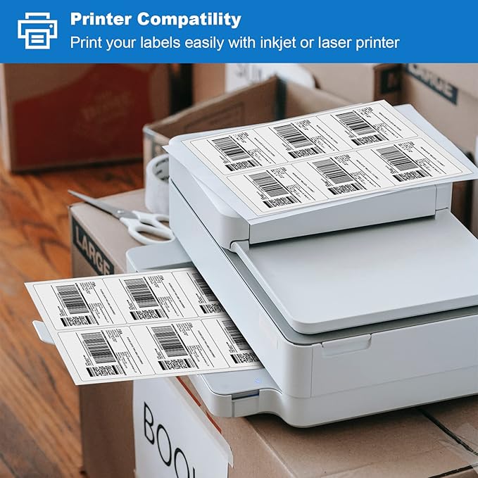 BESTEASY Sticker Labels Compatible Laser/Ink Jet Shipping Labels - Image 3