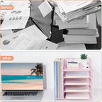 LEKETREE Desk Organizers and Accessories, 5-Tier Paper Letter Tray Organizer - Image 2