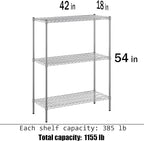 Regal Altair 18" Deep x 42" Wide x 54" Height Wire Shelving Kit | 3-Tier | NSF - Image 3