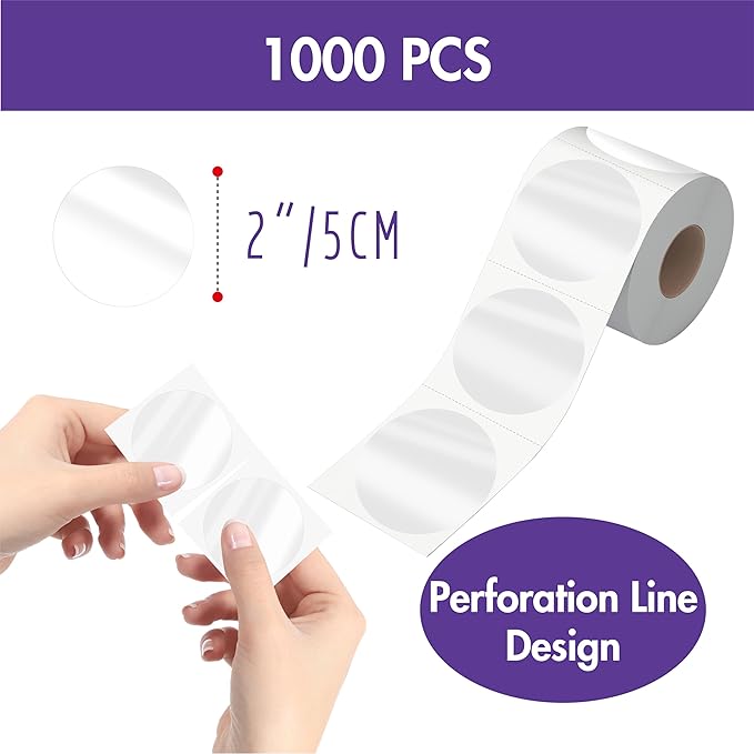 1000 PCS Round Clear Seal Stickers, Transparent Envelope Mail Wafer Seal Self - Image 3