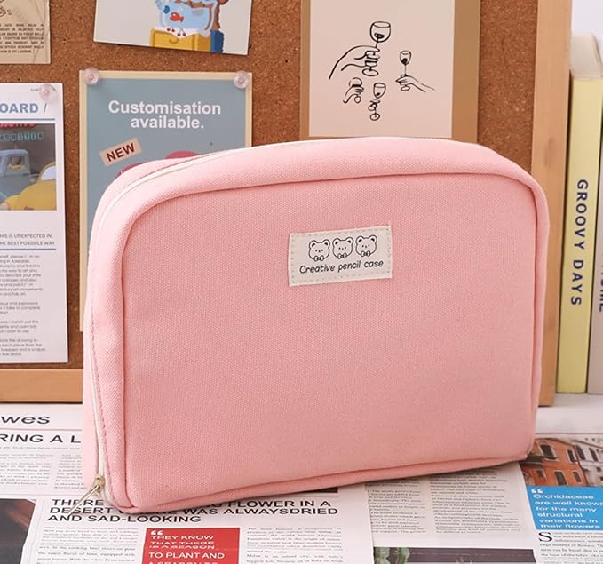 Fcteap Pencil Case Pouch Box Cute Kawaii Large Capacity Aesthetic Zipper Pen - Image 2