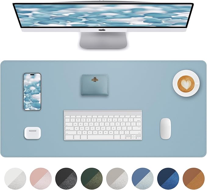 Leather Desk Pad Protector, Mouse Pad, Office Desk Mat, Non-Slip PU Leather by AFIING