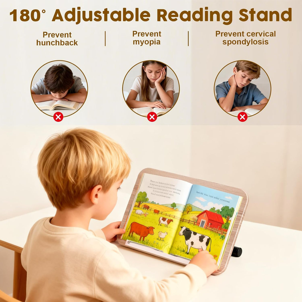 2 in 1 Dual-use Music Stand & Desktop Book Stand, Adjustable Height 16.5&...
