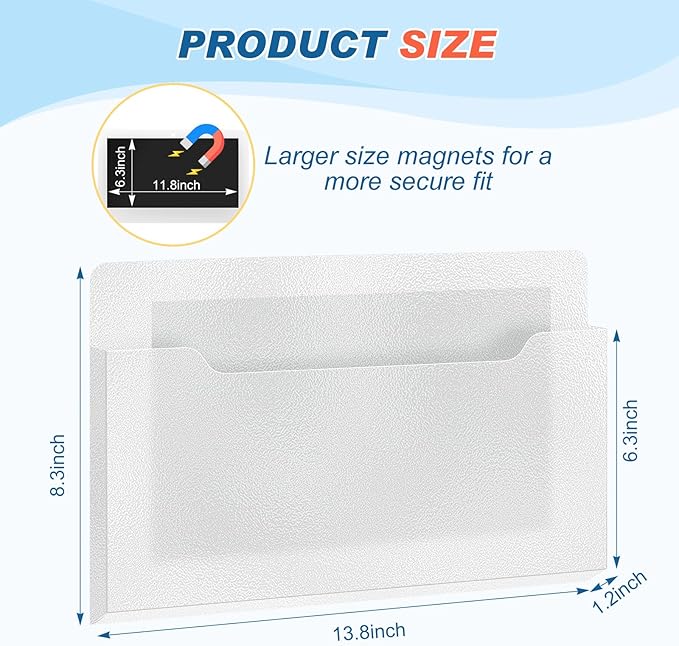 Feifeiya Magnetic Pocket File Holder Large File Folder Organizer Paper Mail - Image 2