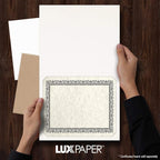 LUXPaper 9.5" x 12" Certificate Holders | White Linen | 100lb. Cover | 250 Qty - Image 3
