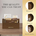 WISUCART Bamboo Mail Organizer Countertop Wood Desk Organizer Drawer Tabletop - Image 3