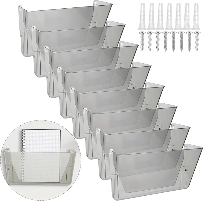 Colarr 8 Pcs Wall File Holder Organizer Plastic Wall Mount Mail Organizer by Colarr